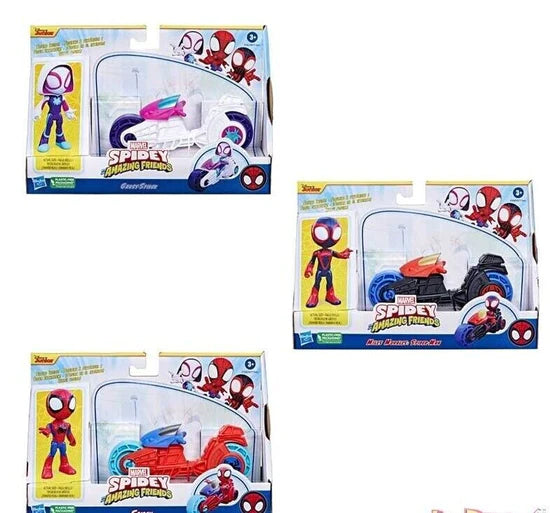 Marvel Spidey and His Amazing Friends Motorcycle Action Figure *Choose* - GHOST SPIDER