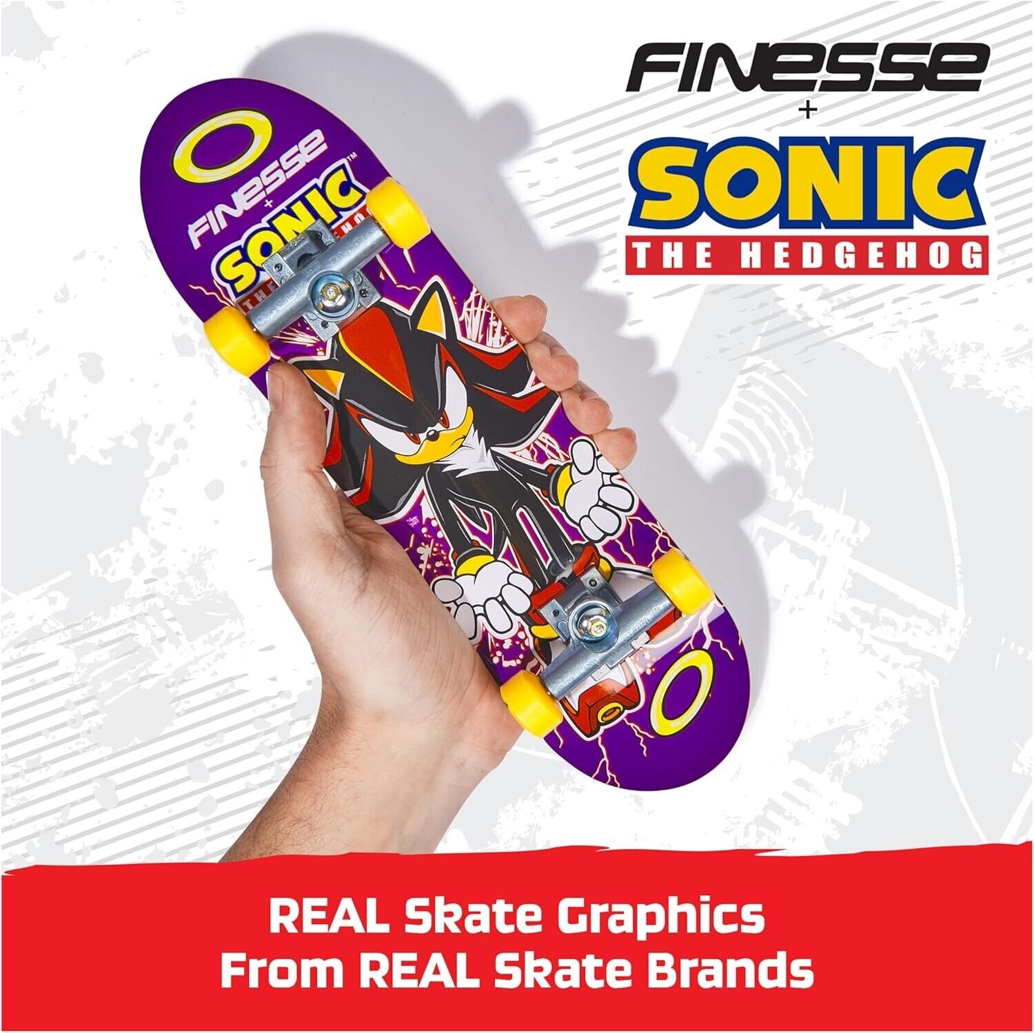 Tech Deck, Finesse X Sonic the Hedgehog Handboard; Authentic Mini Skateboards, K