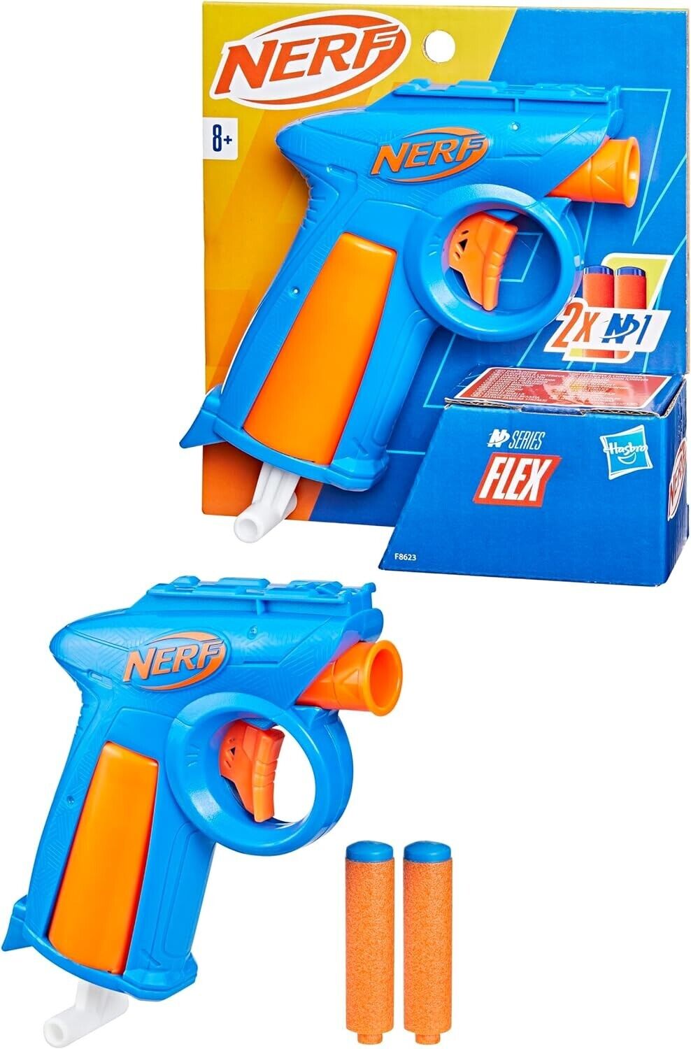 Nerf N Series Flex Blaster, 2x Nerf N1 Darts Compatible Only with Nerf N Series