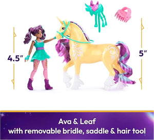 Unicorn Academy, Ava & Leaf Set with 2 Riding Accessories and Hair Styling Tool,