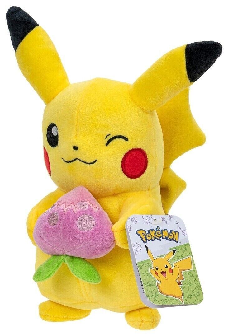 Pokemon 8 Inch Plush - Pikachu With Pecha Berry - Authentic and Adorable Plush