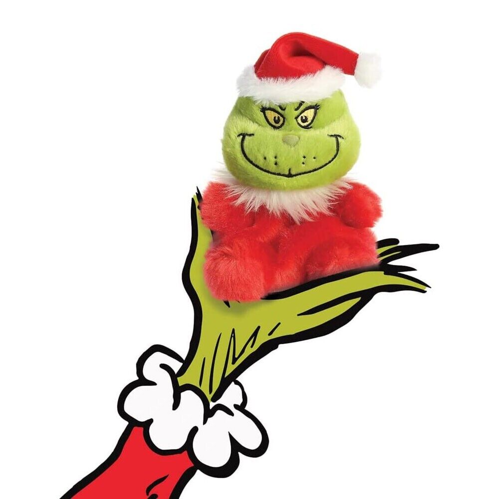 Brand New Santa Grinch Palm Pal Soft Toy - Perfect Holiday Gift!