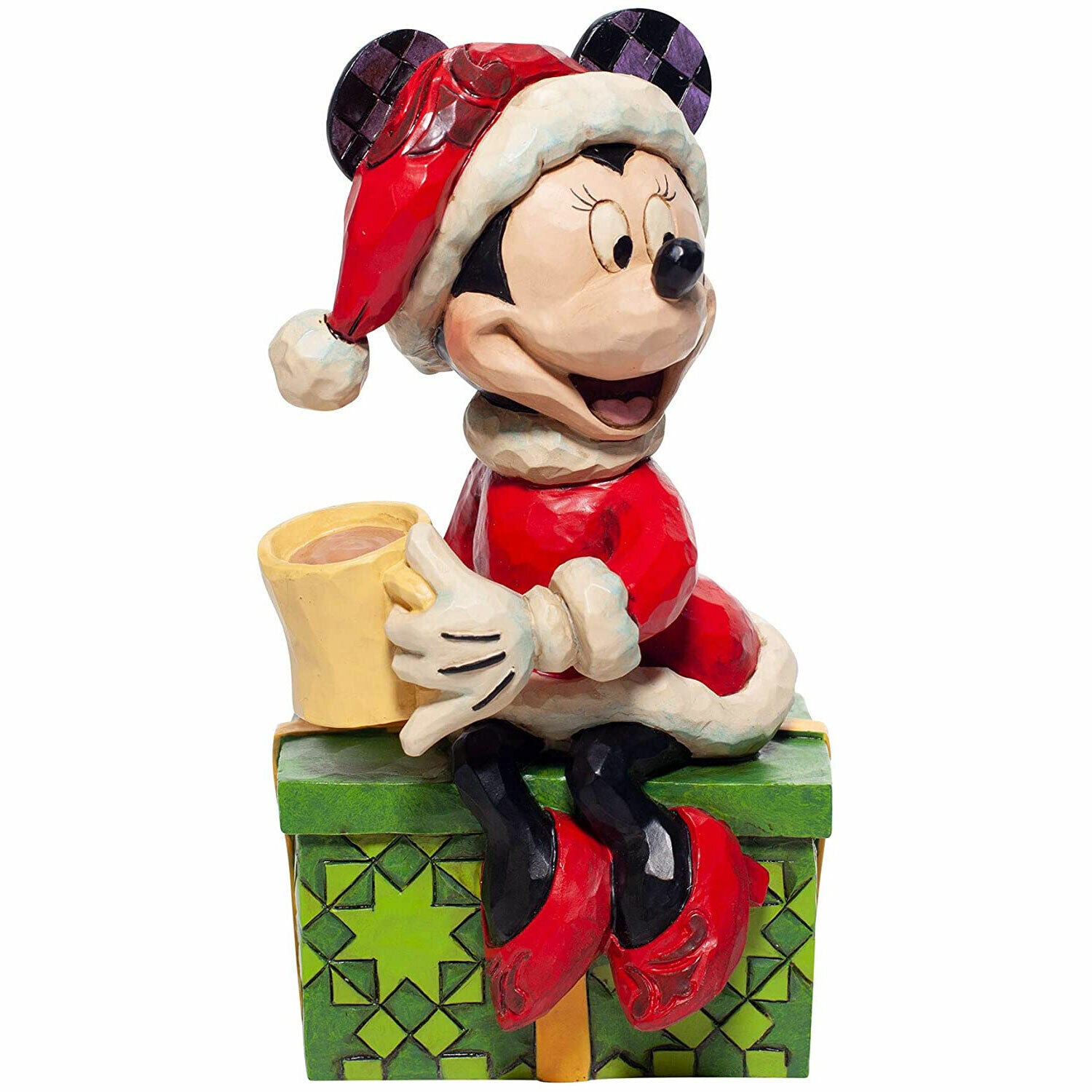 Disney Traditions Santa Minnie Figurine with Hot Chocolate - Chocolate Delight