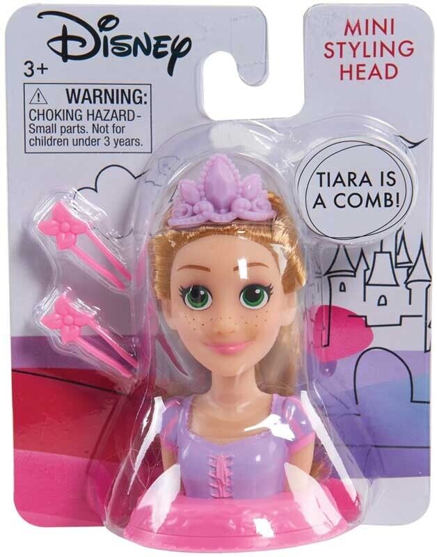 Disney Princess Mini Styling Head - Choose Your Favorite! - Rapunzel (Purple Tiara)