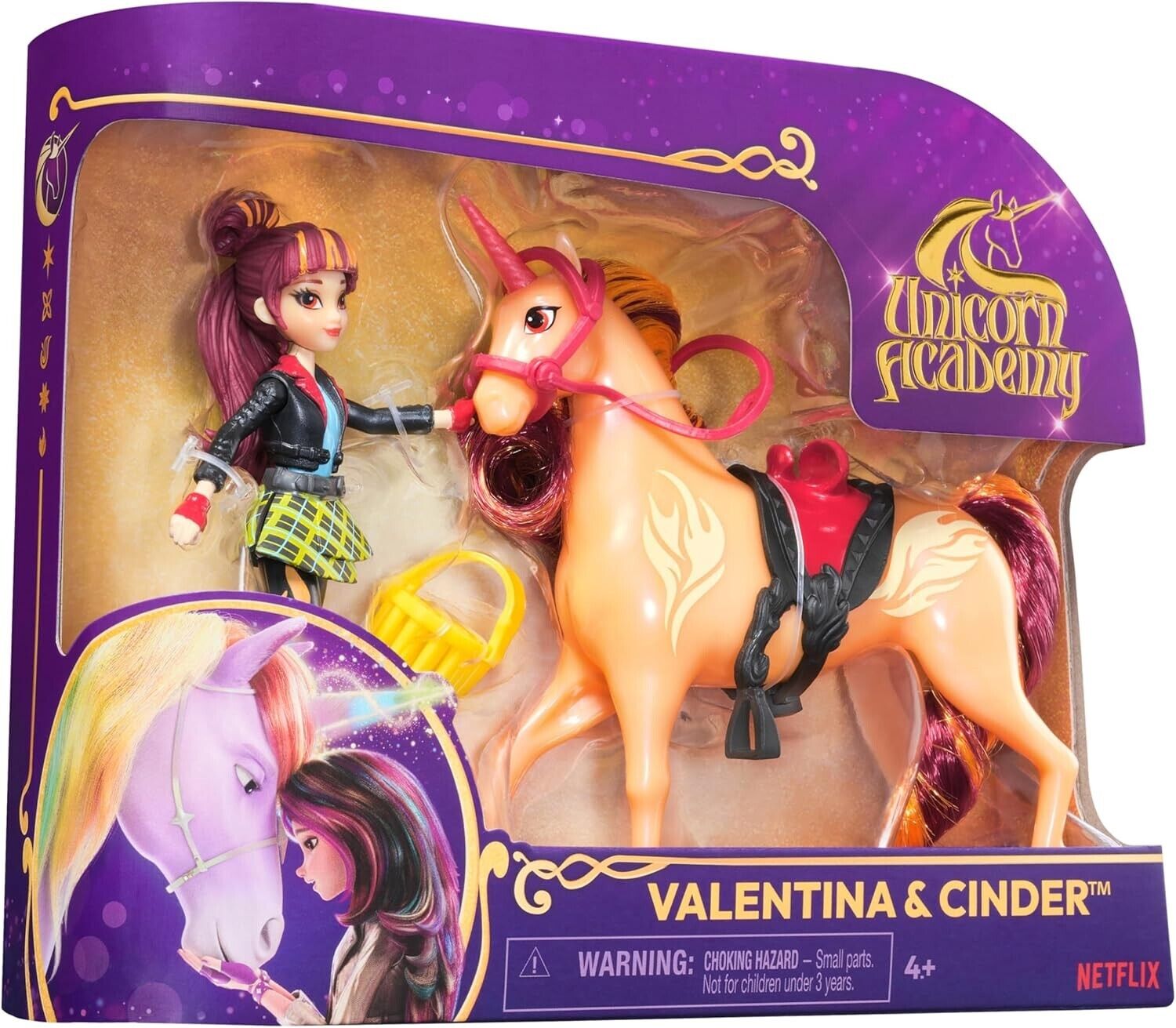 Unicorn Academy, Valentina & Cinder Set with 2 Riding Accessories and Hair Styli