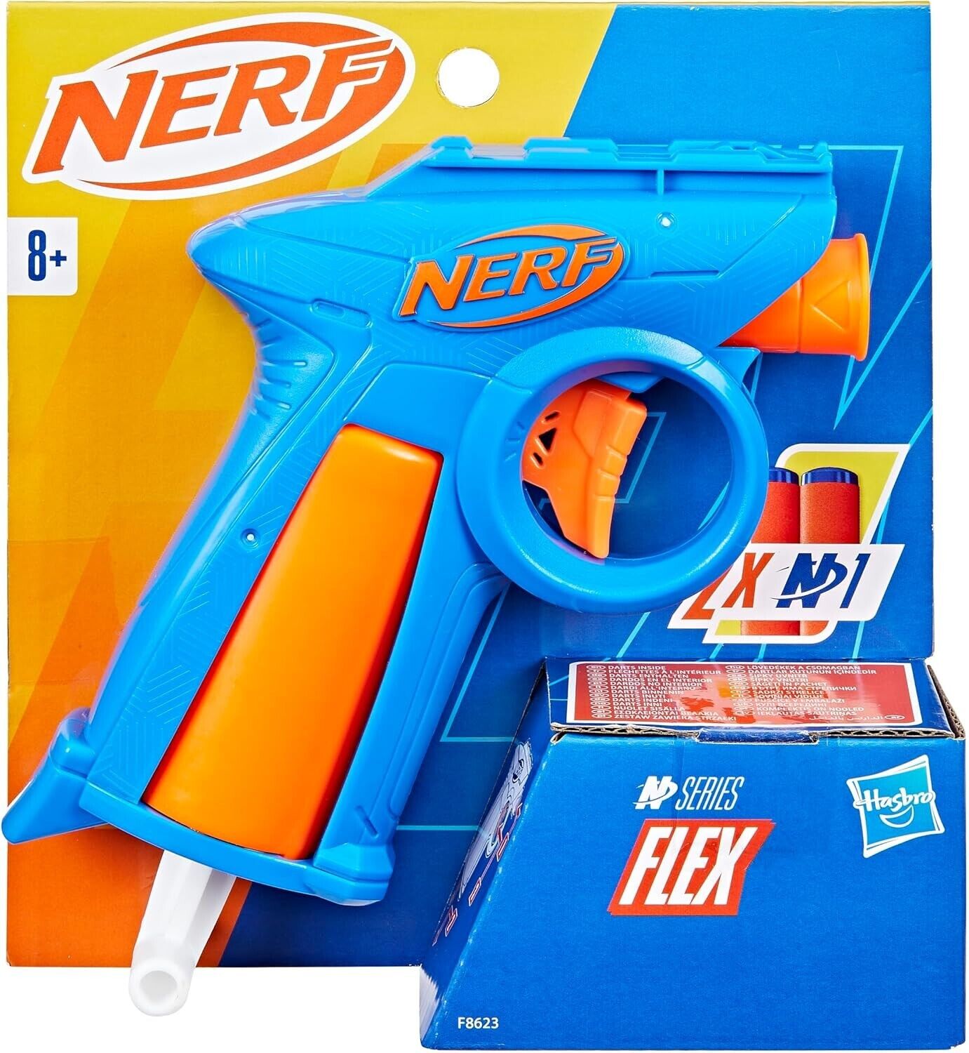 Nerf N Series Flex Blaster, 2x Nerf N1 Darts Compatible Only with Nerf N Series