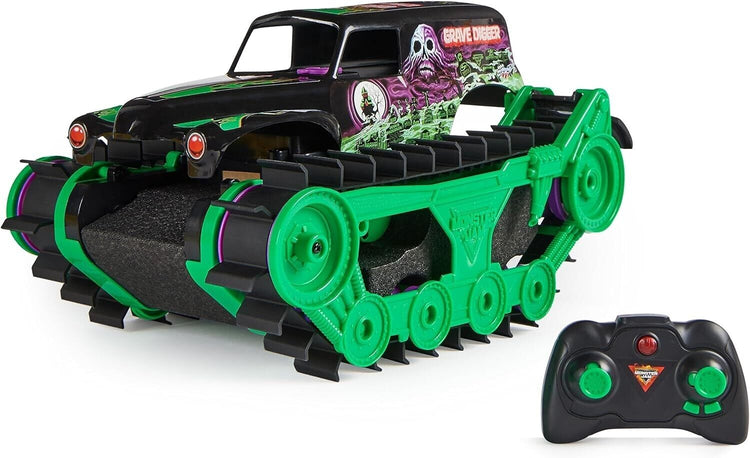 Monster Jam, Official Grave Digger Trax All-Terrain Remote Control Outdoor Vehic