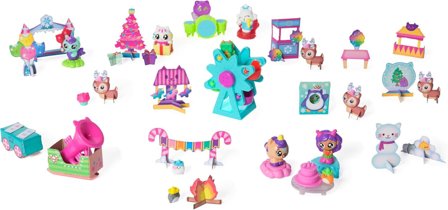 Gabby’s Dollhouse Advent Calendar, 24 Surprise Toys with Figures, Stickers, see