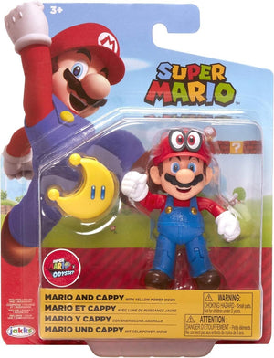 Nintendo Super Mario 10cm Figure - Mario wearing Cappy with Yellow Power Moon