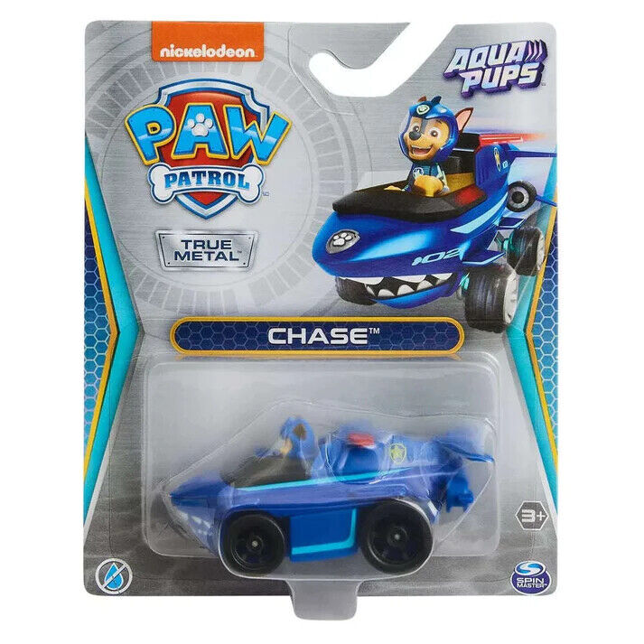 NEW 2023 Spin Master True Metal Paw Patrol Die-Cast Vehicles Assortment - CHASE (AQUA PUP)