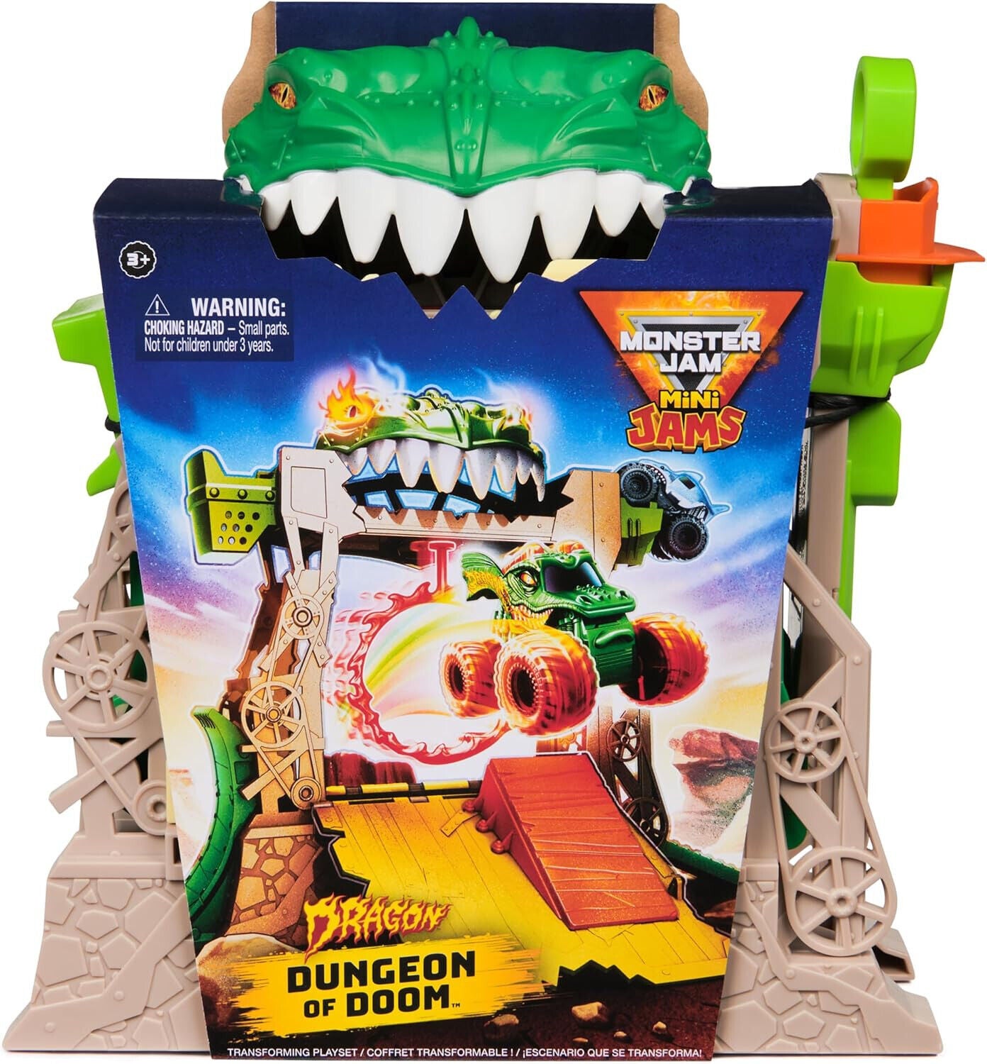 Monster Jam Dragon Dungeon of Doom Mini Jams Playset Brand New