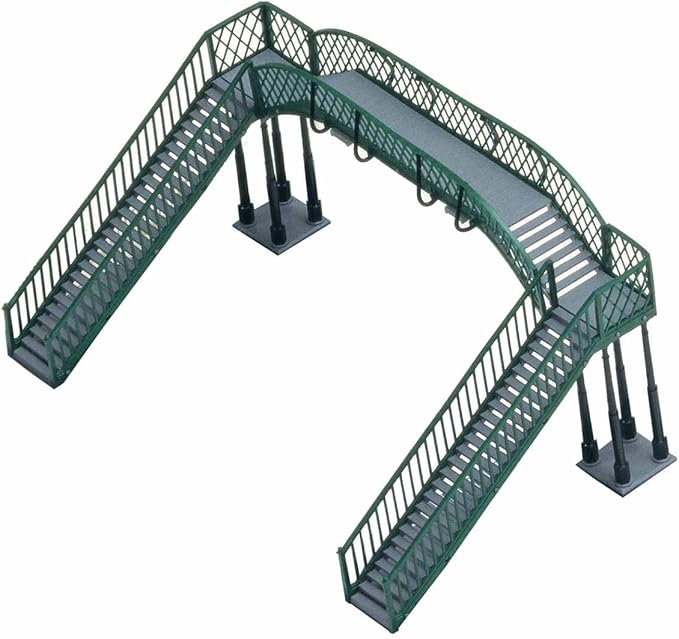 Hornby R076 OO Gauge Footbridge - Model Railway Accessories, Miniature Diorama Scenery for Hornby Train Sets - Lifelike Train Footbridge Model - Scale 1:76, Grey