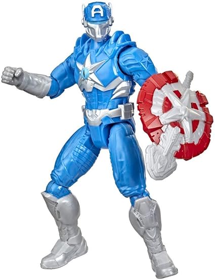 Marvel Avengers Mech Strike Monster Hunters Captain America Toy, 15-cm-Scale Action Figure, Toys for Kids Ages 4 and Up