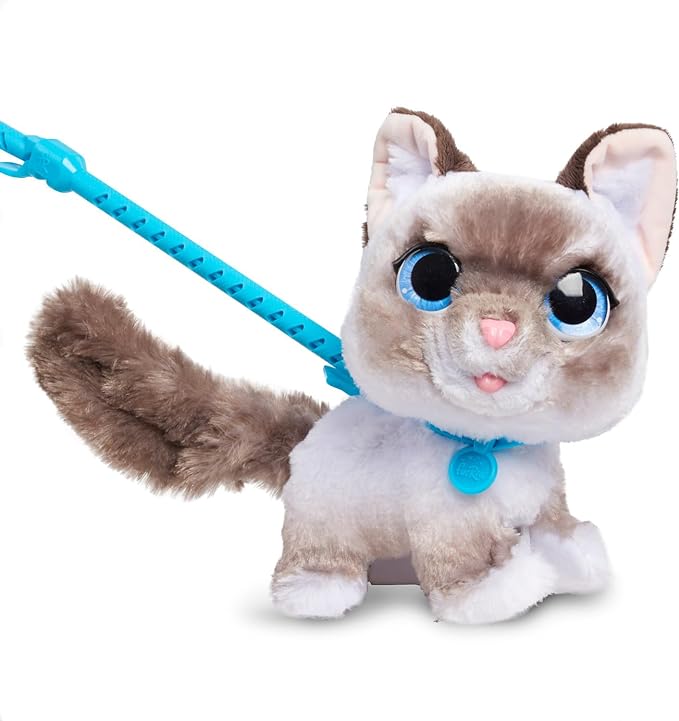 Just Play furReal Wag-A-Lots Kitty Interactive Toy, 8-inch Walking Plush Cat with Sounds, Soft Plushie, Kids Toys for Ages 4 Up