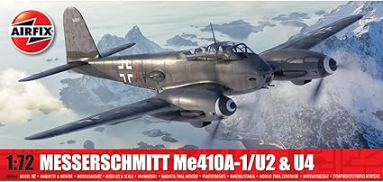 Airfix Model Set - A04066 Messerschmitt Me410A-1/U2 & U4 Model Building Kit - Plastic Model Plane Kits for Adults & Children 8+, Set Includes Sprues & Decals - 1:72 Scale Model