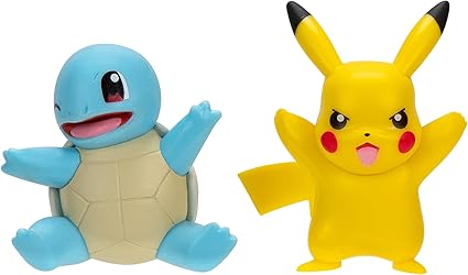 Pokémon Battle Figure First Partner 2 Pack - 2-Inch Squirtle and Pikachu Battle Figures with Authentic Details