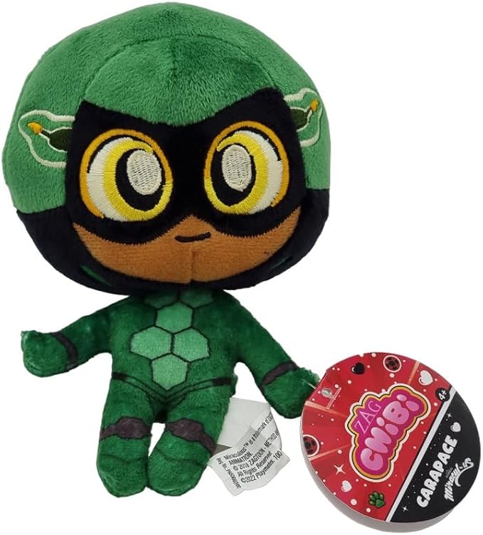 BANDAI Miraculous Chibi Carapace Plush Toy From Miraculous Tales Of Ladybug And Cat Noir | 15cm Carapace Soft Toy | Super Soft And Cuddly Miraculous Toys Bring Their Favourite TV Show To Life