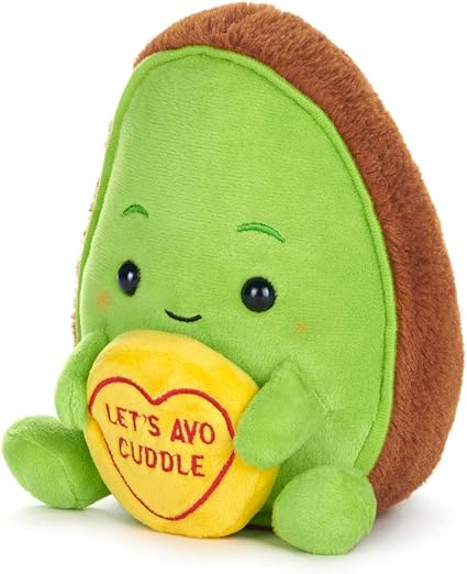 Posh Paws 37333 Swizzels Love Hearts 18cm (7") Avocado – Let's Avo Cuddle Message Soft Toy, Green