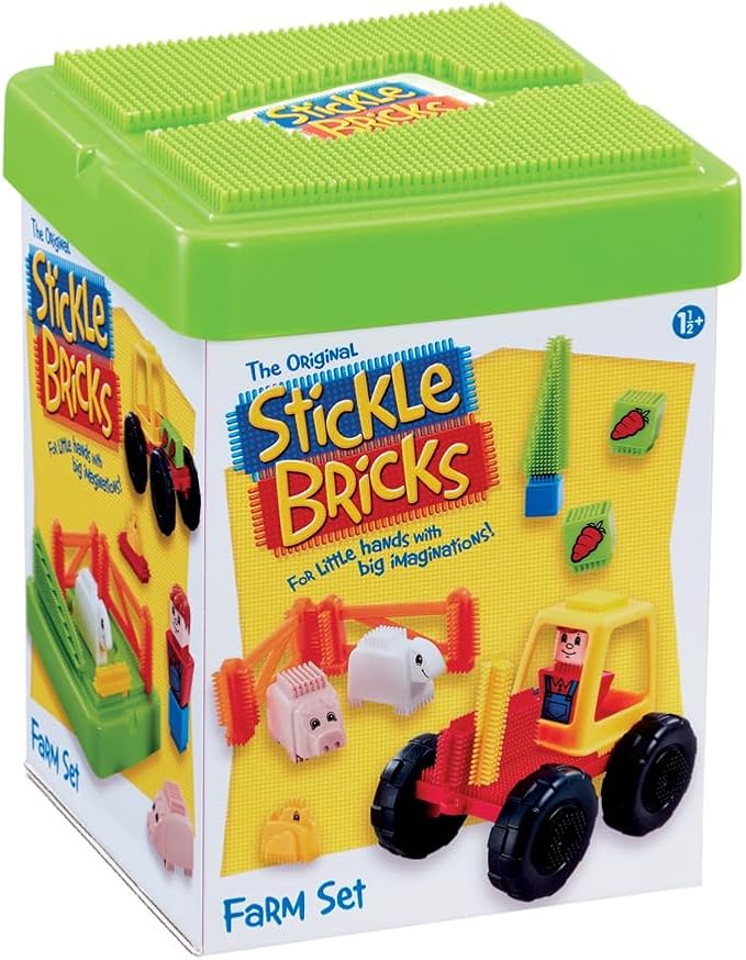 Stickle Bricks Farm Set Construction Toy, Promotes Dexterity and Imagination, Safe and Durable, Inspire Creativity and Fine Motor Skills, Suitable for Ages 18 Months and Above