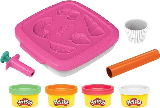 Play-Doh Create ‘n Go Cupcakes Playset, Set with Storage Container, Arts and Crafts Toys for Kids
