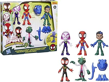 Spidey and his Amazing Friends F94835L0 Dino Heroes and Lizard Set