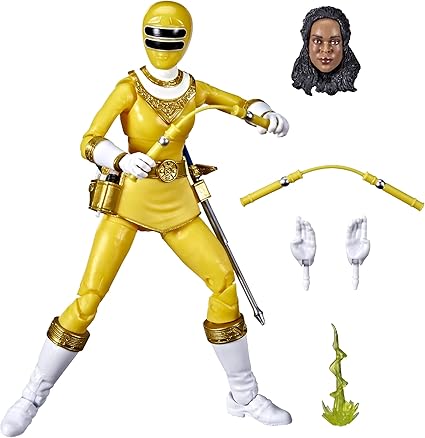 Power Rangers Lightning Collection Zeo Yellow Ranger 6-Inch Premium Collectible Action Figure Toy with Accessories, Kids Ages 4 and Up