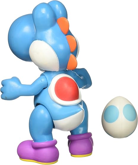 Nintendo World of Light Blue Yoshi with Egg Action Figure, 4"