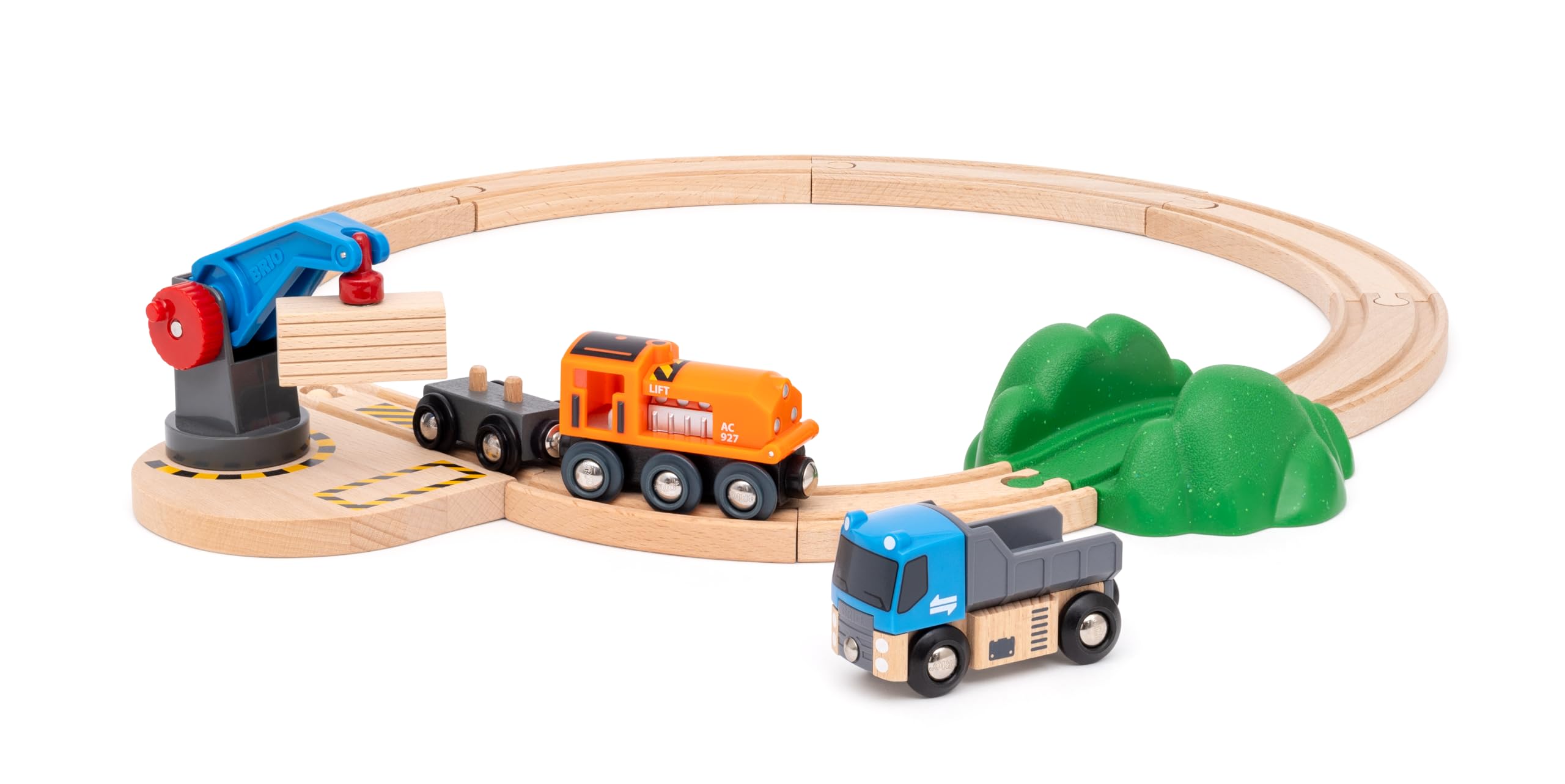 BRIO World Lift & Load Starter Set A - Wooden Railway Trains & Accessories for Kids Age 3 Years Up