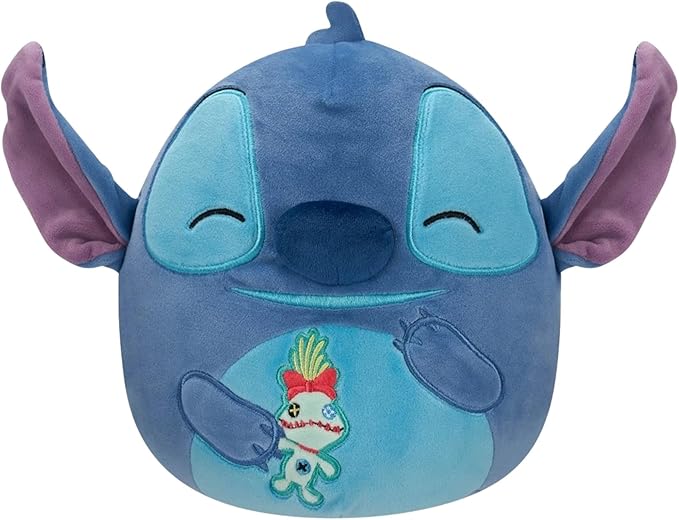 Squishmallows Original Disney 8 Inch Stitch with Scrump - Little Ultrasoft Official Jazwares Plush