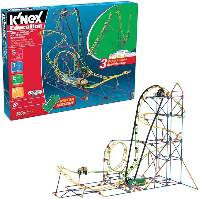 K'NEX STEAM Education | Roller Coaster Building Set | Educational Toys for Kids, 546 Piece STEM Learning Kit, Engineering Construction for Kids Aged 8+ | Basic Fun 77077