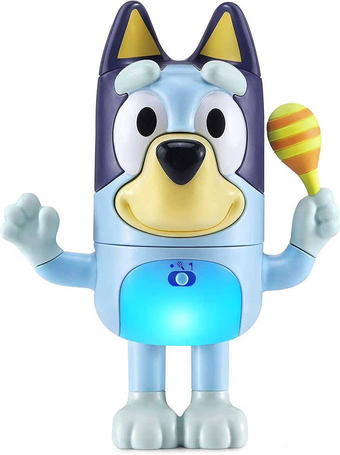 VTech Shake It Bluey, Official Character, Interactive Toddler Toy with Music, Sounds and Phrases from the TV show, Educational Learning Gift for Kids 3, 4, 5 + Years, English Version