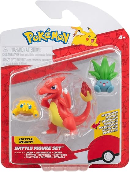 Pokémon PKW3894 Battle Figure Set - Cotton Cone, Myrapla, Glutexo, Official Figures Set