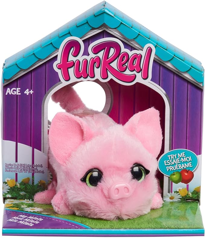 Just Play furReal My Minis Piglet Interactive Toy, Small Plush Piglet with Motion, Pink, Soft Plushie, Kids Toys for Ages 4 Up