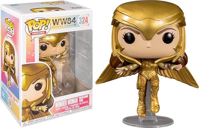 Funko POP! Heroes: WW 1984- Wonder Woman Gold Flying - Metallic - Wonder Woman 1984 - Collectable Vinyl Figure - Gift Idea - Official Merchandise - Toys for Kids & Adults - Movies Fans