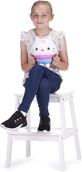 Posh Paws 50102 Gabby's Dollhouse 25cm (10-inches) Cakey Cat Character Soft Plush Toy, White