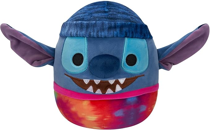 Squishmallows Original Disney 8 Inch Tie-Dye Stitch Wearing a Beanie Plush - Little Ultrasoft Official Jazwares Plush