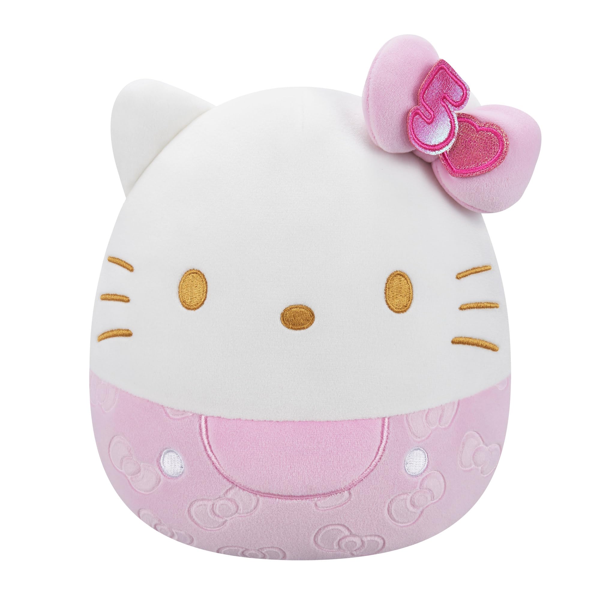 Squishmallows Original Sanrio 8-Inch 50th Anniversary Pink Embossed Hello Kitty ? Official Plush