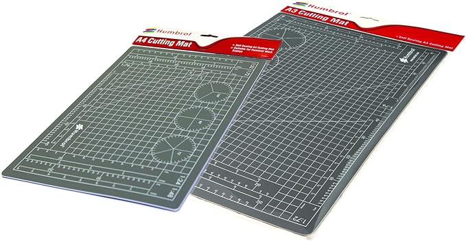 Humbrol AG9155 A4 Cutting Mat - Small Self Healing Hobby Mat for Crafting, Modelling, Drawing, Sewing and Art - Double-Sided Craft Board with Grid Pattern, Scale and Angle Markings