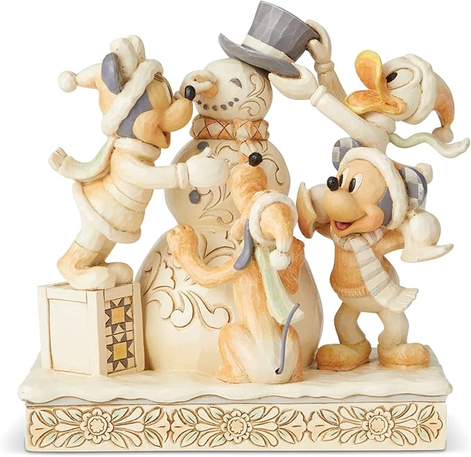 Mickey Mouse Frosty Friendship White Woodland Statue Standard