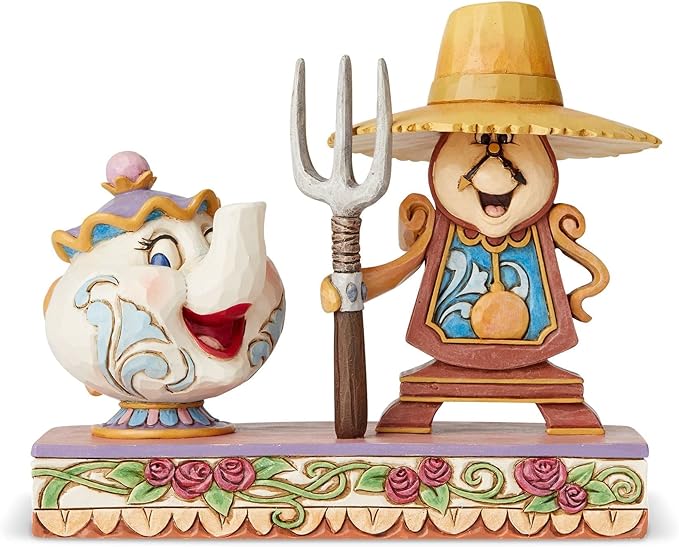 Disney Traditions Figurine, Beauty and Beast, Cogsworth & Mrs Potts