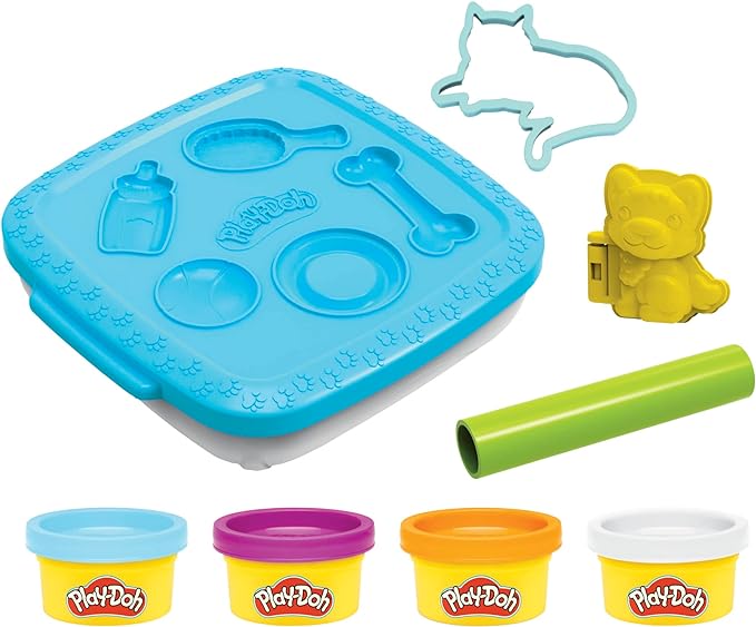 Play-Doh Create ‘n Go Pets Playset, Set with Storage Container, Arts and Crafts Toys for Kids