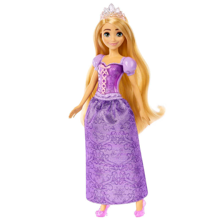 Mattel Disney Prinzessin Rapunzel Modepuppen-Set, Spin & Reveal mit 11 berraschungen, darunter 5 Accessoires, 5 Sticker und eine Szene zum Spielen, vom Film inspiriert, HTV86 Rapunzel Doll