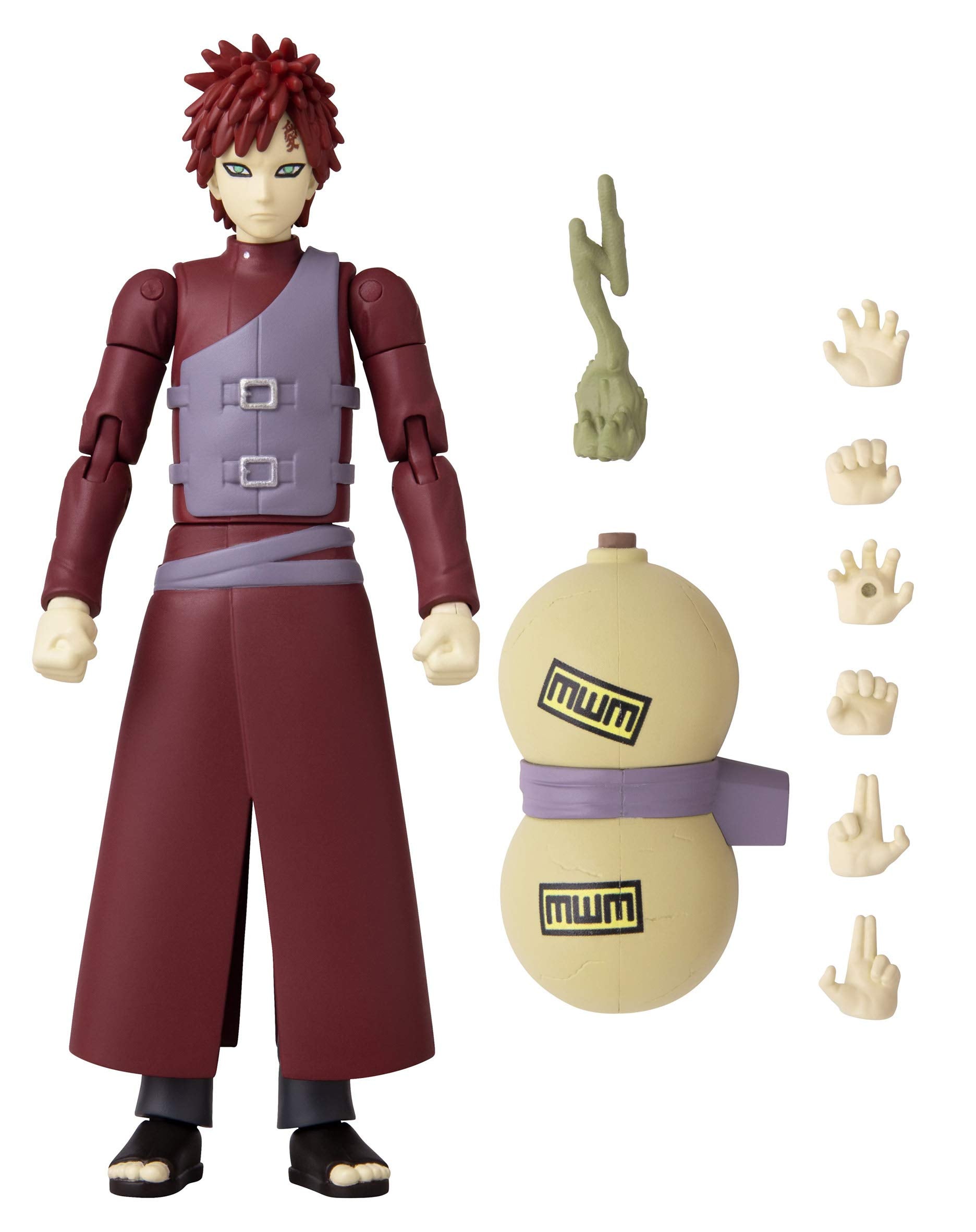 BANDAI Anime Heroes Naruto Action Figure Gaara | 17cm Naruto Figure Gaara Figure With Extra Hands And Accessories | Naruto Shippuden Anime Figure Action Figures For Boys And Girls