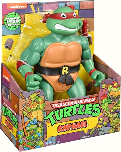 TEENAGE MUTANT NINJA TURTLES CLASSIC GIANT 12-INCH SCALE FIGURE- RAPHAEL INSPIRED BY ORIGINAL 1988 TV SHOW. GREAT COLLECTORS ITEM FOR KIDS 4 YEARS AND OVER