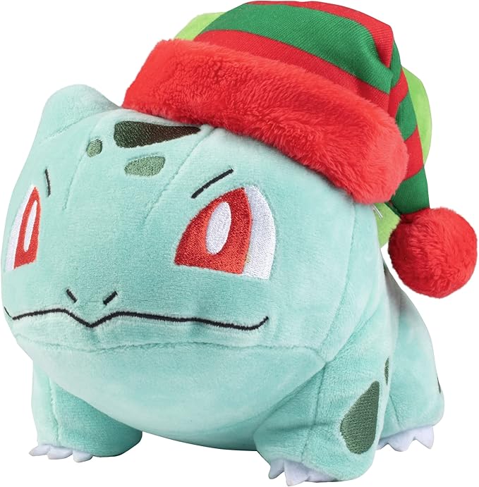 Pokémon Bulbasaur Plush with Striped Hat - 8-Inch Bulbasaur Plush with Unique Accessory