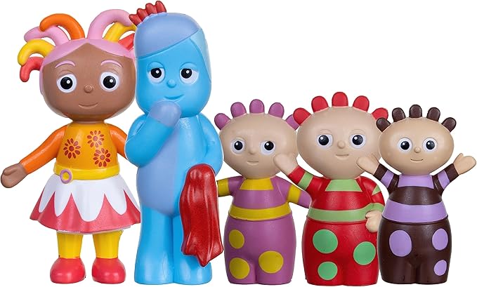 In The Night Garden Toy Figure Set, including, Igglepiggle, Upsy Daisy & the Tombliboos. Cbeebies TV Show. Toddler toys, Aged 18ms+. Includes 5 figures.