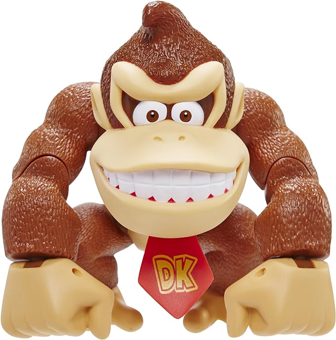 Nintendo Super Mario 6" / 15 cm Tall Donkey Kong Action Figure With Posable Features, Ideal for Play and Display for Kids and Collectors Aged 3+.
