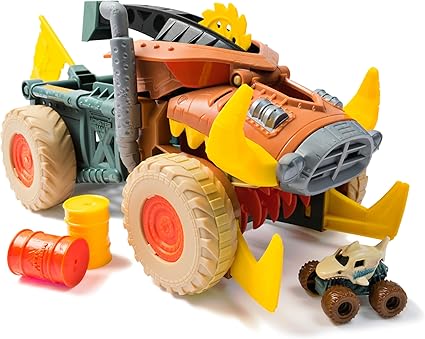 Monster Jam Mini Jam, Megalodon Mad Hog Chomper and Monster Truck, Fun Cleanup and Storage, Kids’ Toy Gifts for Boys and Girls Aged 3 and Up