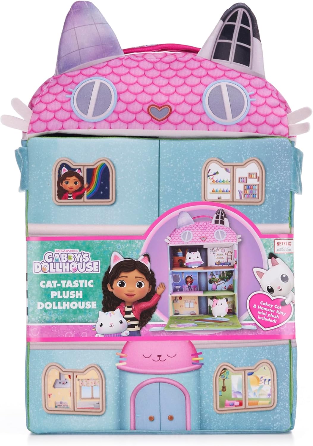 Posh Paws Gabby's Dollhouse 15" / 38cm Plush Dollhouse Playset with 2x Mini Squishy Cats