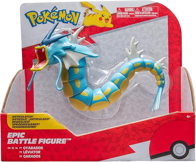 Pokémon Gyrados Epic Battle Figure - 12-Inch Articulated Epic Battle Figure with Display Stand